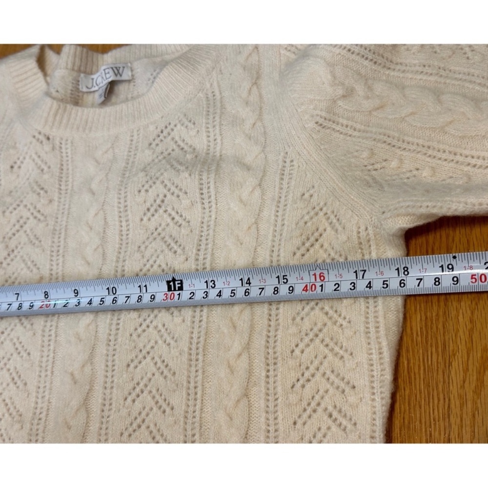 J. Crew Fisherman Cable Open Knit Wool Blend Sweater - Picture 4 of 6